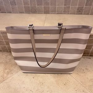 Kate Spade Tote Striped Tan White